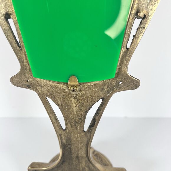 hand held Mirror Stand with Lady Figurine Nouveau cast Brass 11- 7/8" tall - Picture 10 of 15